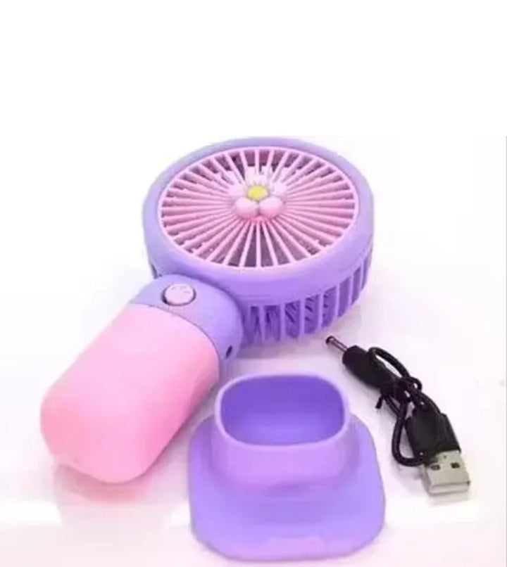 Multicolour Mini Portable Usb Hand Fan or Fan - 3 Speed Modes Handheld Fan for Summer With 1000 mAh Battery| Rechargable Hand fan for Women| Portable Fan for Makeup,Kitchen, Indoor,Outdoor,Travel